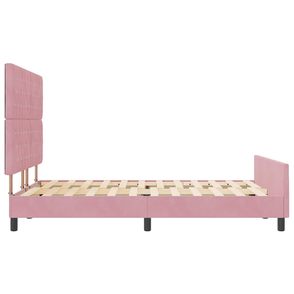 Boxspring Bed with Headboard Pink 140 x 190 cm Velvet