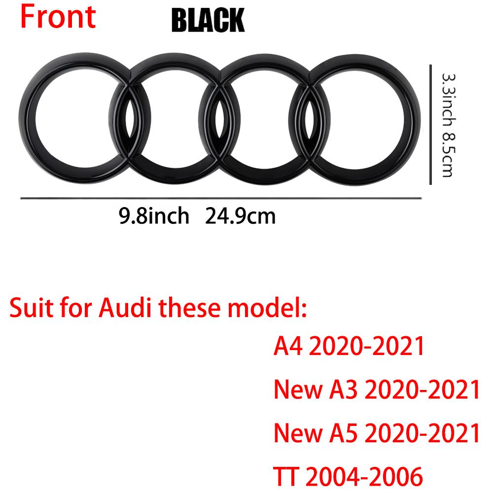 Logo 4 Anelli ABS Griglia Anteriore Auto Emblema Cofano Adesivo Badge Bagagliaio Posteriore Valvola Per Audi A3 A4 B8 8P A5 A6 A7 A8 Q2 Q3 Q5 Q7 Sline