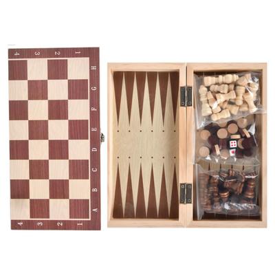 TOMMYFIELD Backgammon Holzschach und Dame Tragbares Schachspiel für Erwachsene und Kinder (Schach) [Parallelimport]