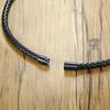 Choker Necklace Men's, Lava Rock Braided Leather Necklaces, Men Boho Hippie Jewelry ,Oil Diffuser Surf Necklaces in Black