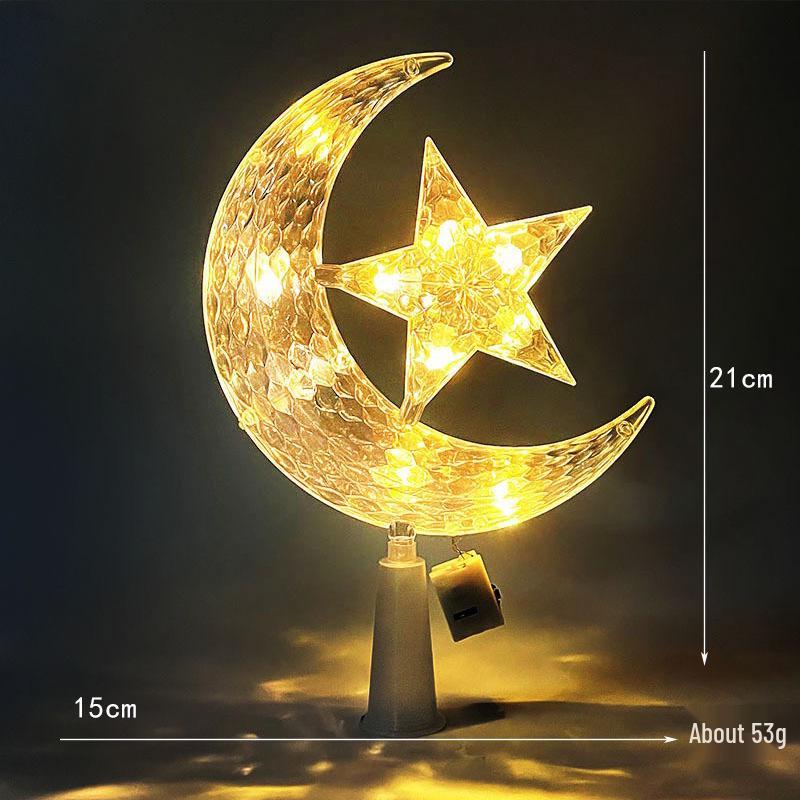 Festive Luminous Star Tree Topper - Transparent Lighted Five-Pointed Star for Christmas Decoration