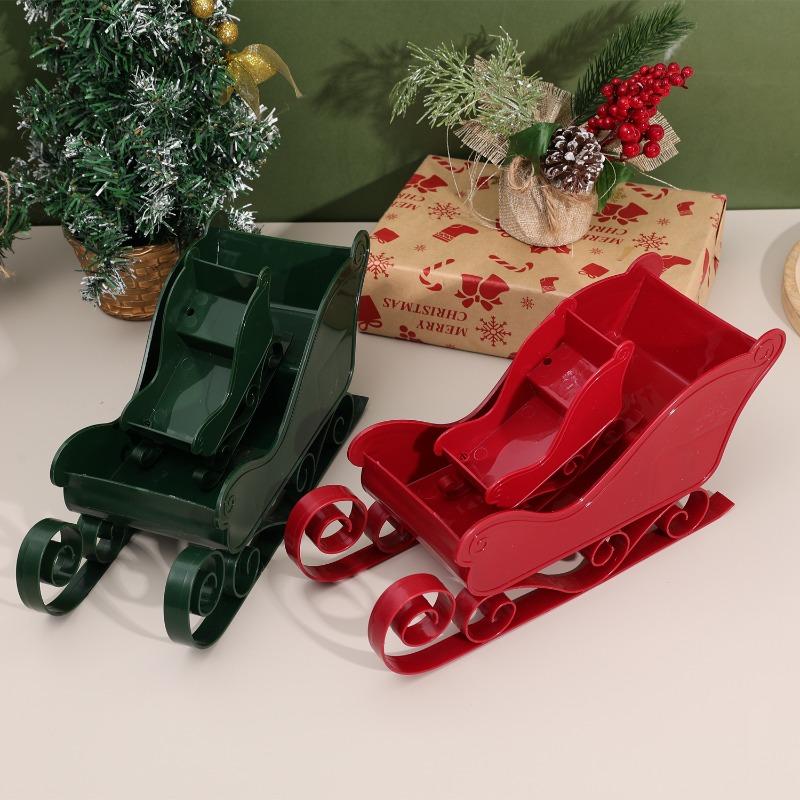 Christmas Sleigh Decor Classic Red Miniature Sled Ornament for Xmas Tree Hanging Holiday Home Decorations Merry Christmas Gift