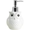 Bicuzat Ceramic White Owl Shaped Soap Dispenser with Plastic Pump, Body Lotion Soap Bottle, Hand Soap Dispenser for Bathroom Kitchen Countertop