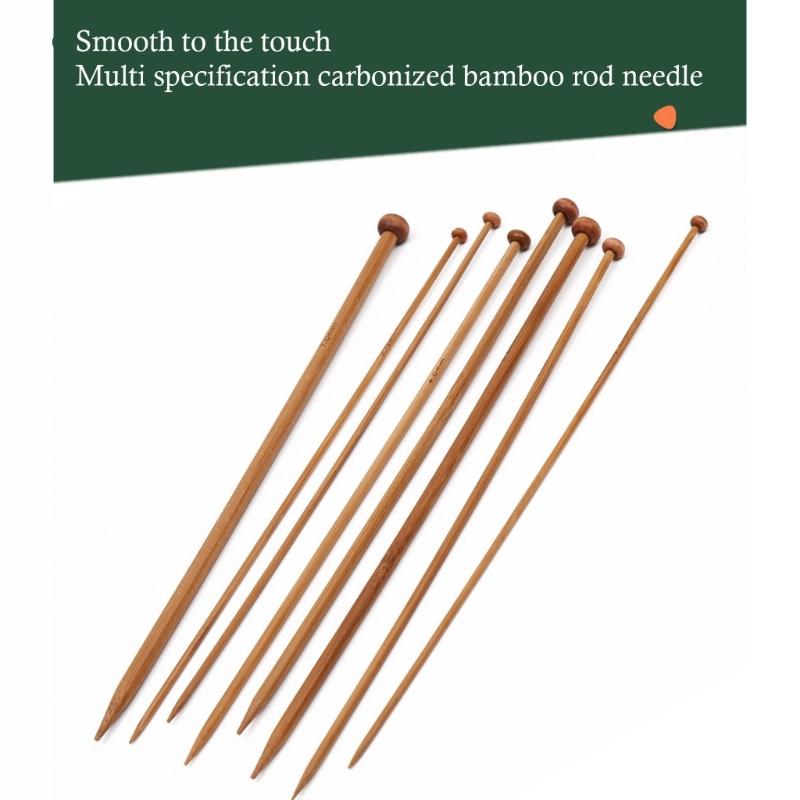 10Pairs Wood Single Ended Knitting Needle Single Pointed Head Knitting Needle for Sweater Sock Scarf Crochet Yarn Tool