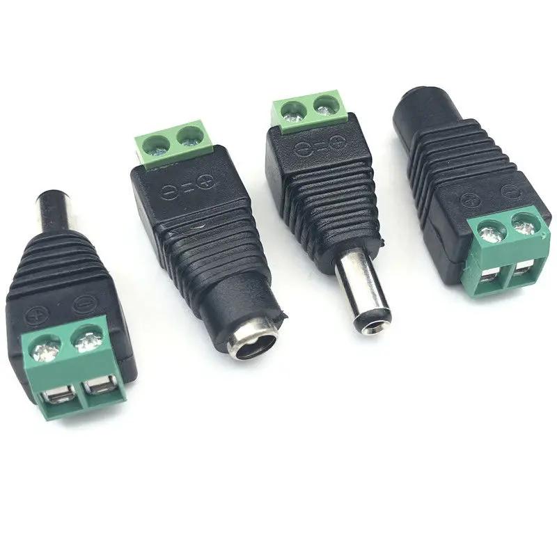 1/2/5pcs Male Female 12V DC Power Connector, Power Jack Plug Barrel Adapter,For 2Pin 5050 3528 Single Color LED Strip