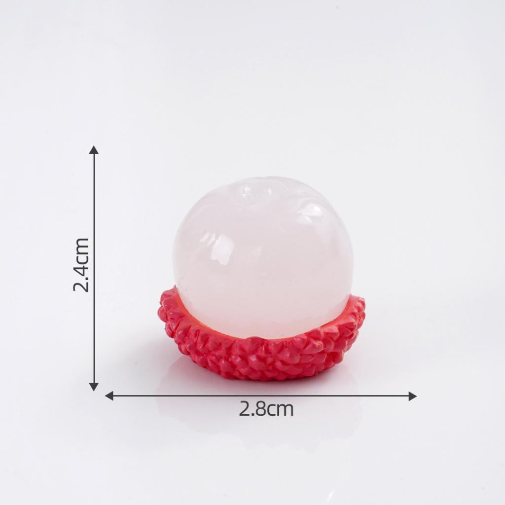 2Pcs Fruit Cute Ornament Car Dashboard Decorations Universal Non Slip Interior Decor for Bedroom Restaurant Office Apple Lychee