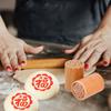 2 Pcs Moon Cake Stamp Cookie Decorating Tools Custard Cream Chinese Dough Pastries Molds Wood Diy Baking Cookies
