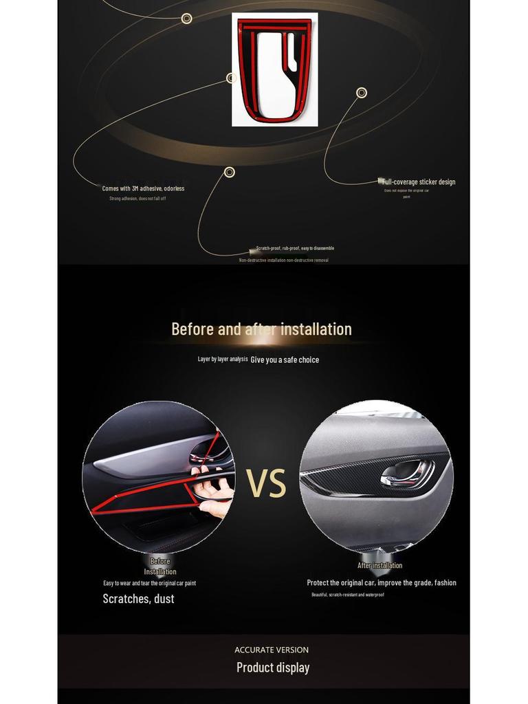 GAC GS4 15-17 Carbon Fiber Handbrake Frame & Steering Wheel Console Decorative Stickers