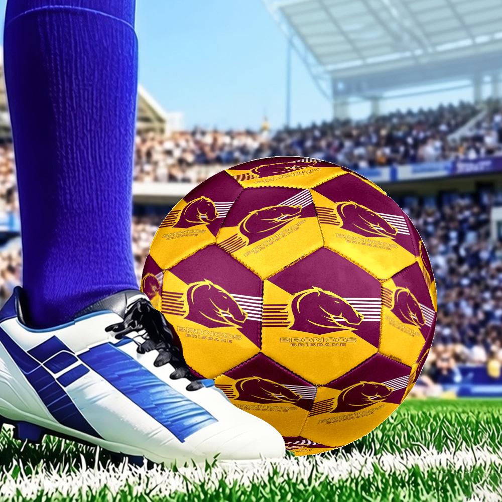 Brisbane Broncos Soccer Ball Size 5 Soccer Ball, Machine-stitched, Durable, Suitable for Training and Matches Fan Gift