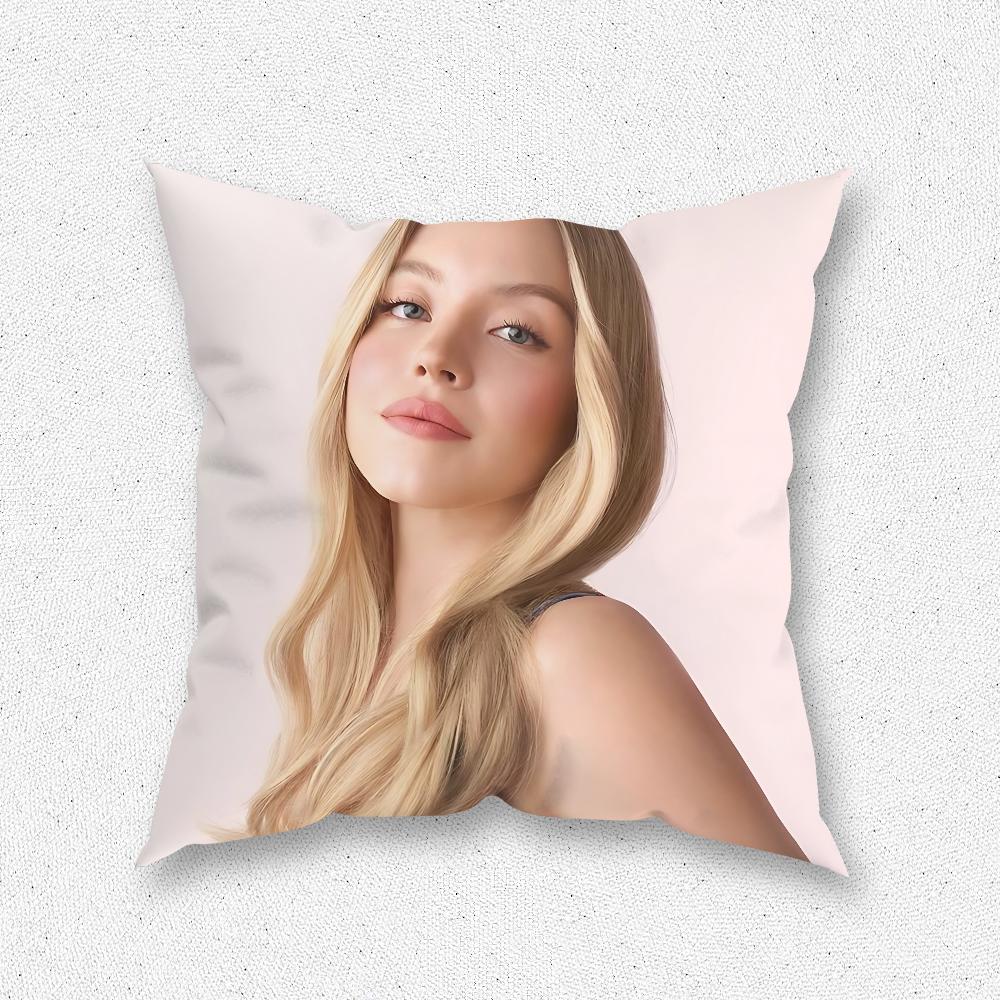 Actress Sydney S-Sweeney Pillow Case For Home Bedroom Room Decoration Living Room Sofa Cushion Cover Suitable