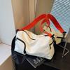 Sports Style Large Capacity Fitness Bag Contrast Color Design Shoulder Crossbody Bag Pillow Bag