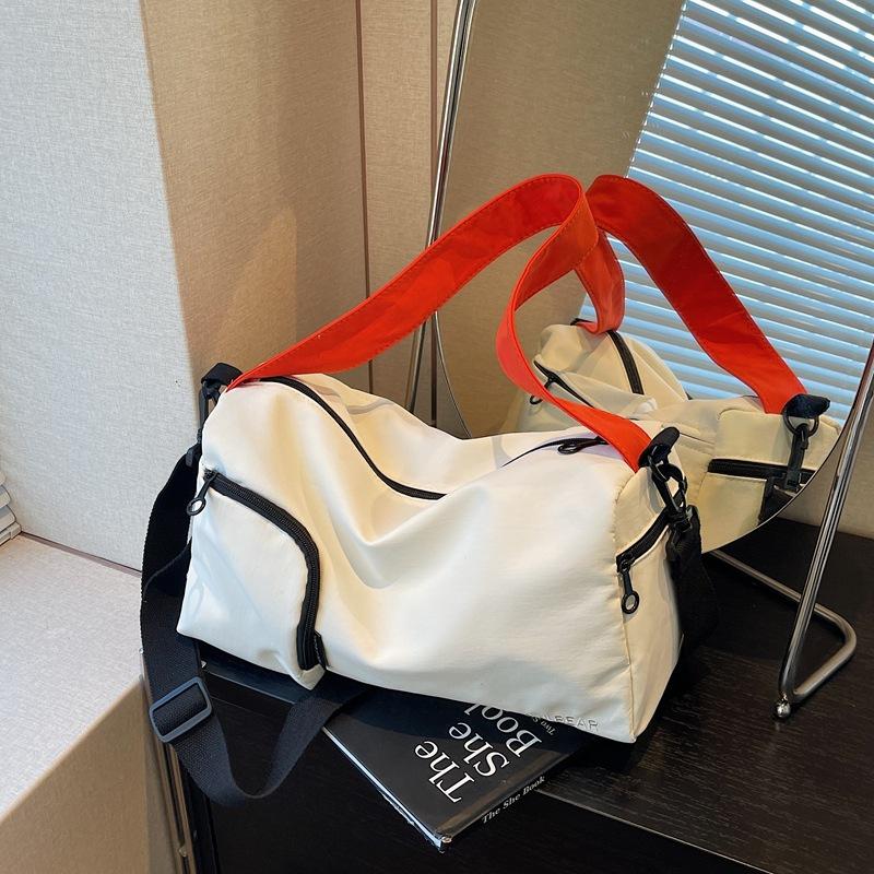 Sports Style Large Capacity Fitness Bag Contrast Color Design Shoulder Crossbody Bag Pillow Bag
