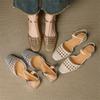 Fashion New Summer Sandals Women Shoes Square Toe Sandals for Women Fashion Hollow Out Handmade Sandals Shoes Low Heel Casual Shoes