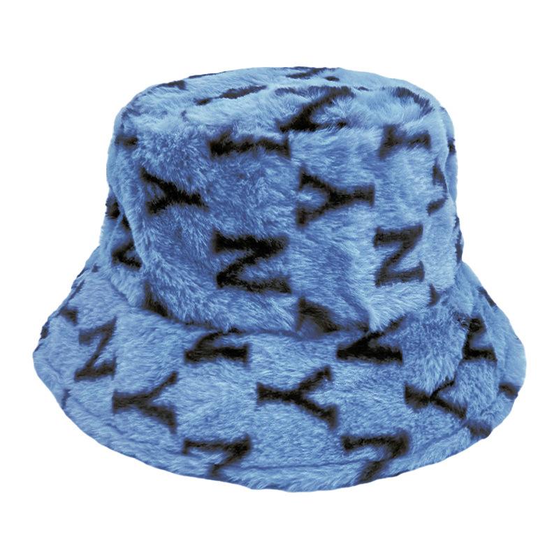 

Осень и зима письмо плюшевая ретро панама-ведро утолщенная теплая шляпа женская модная универсальная панама-ведро тренд M（56-58cm）