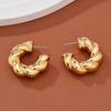 Trendy Circle Twists Earring for Women Simple Temperament Hyperbole Gold Ear Daily Wear Jewelry Party Earrings for Women