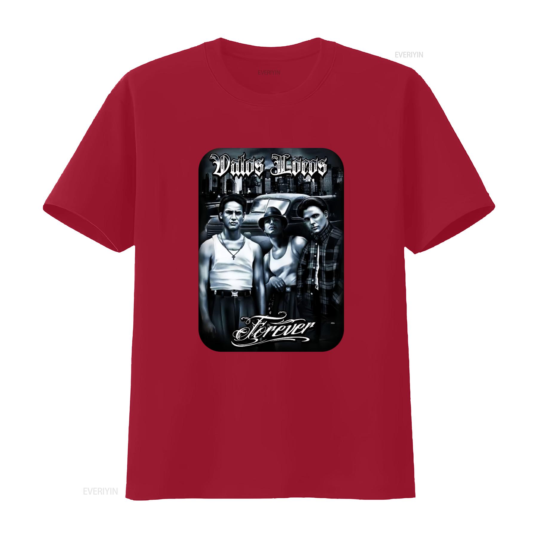 

Vatos Locos Forever Mens Heavyweight T Shirt Print On Shaka Wear Retro Gangster Style Urban Fashion vintage Washed homme S