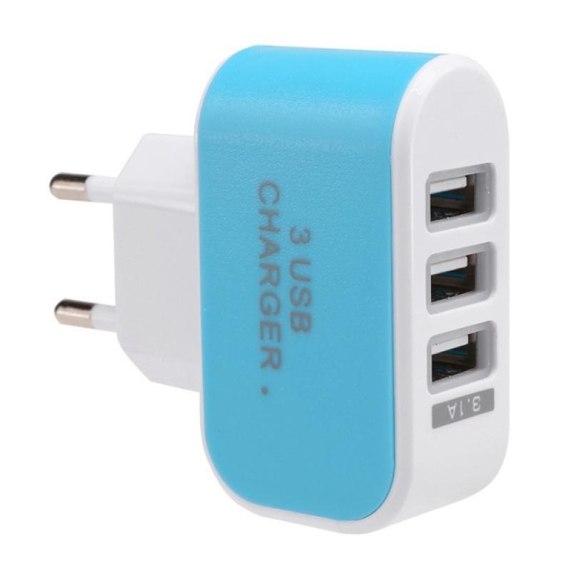 3.1 A Triple USB 3 Port Wall Home Travel AC Charger Adapter for Samsung iPhone