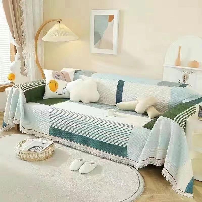 Universal-Sofadecke im nordischen Stil, rutschfester Bezug, Stoff, vollständig bezogen, Teilebezug, Sofakissen, Sand, Vier Jahreszeiten, universell, maschinenwaschbar