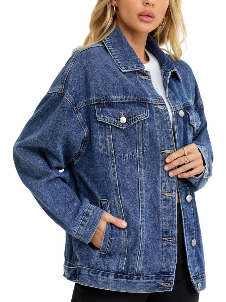 New European and American Style Women's Versatile Denim Jacket - Spring/Autumn Loose Fit
