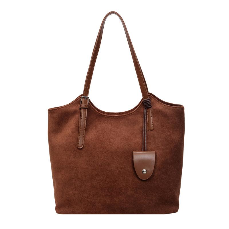 Retro Suede Underarm Bag Women's New Lazy Style Casual Tote Bag Large Capacity Commuter Shoulder Bag Tide