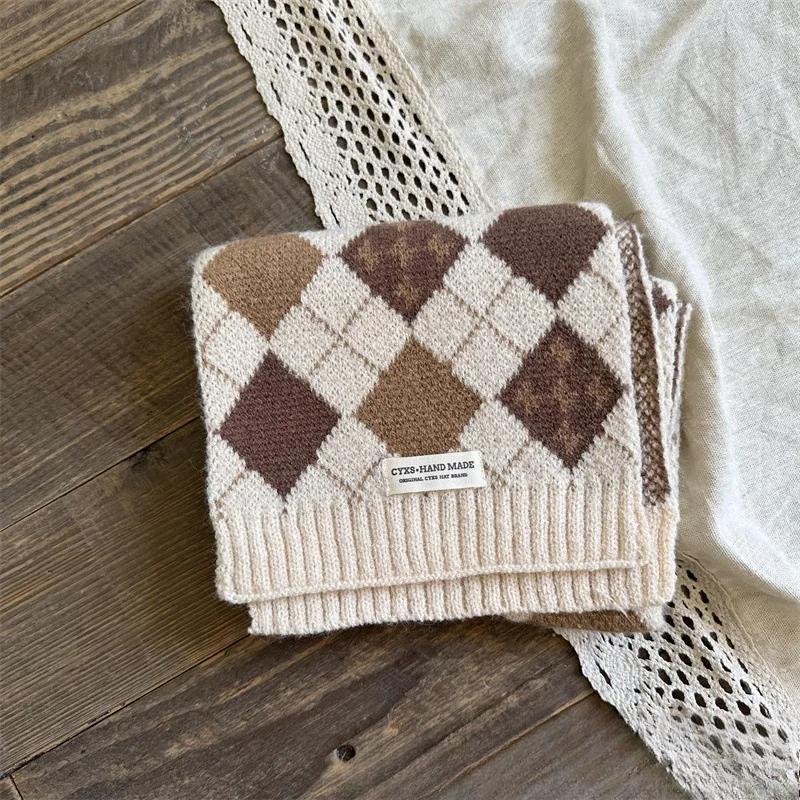 

Вязаный шарф Майяра для детей, зимний, для мальчиков и девочек, длинный, в стиле ретро, теплый, эластичный, приятный для кожи шарф, детская одежда, аксессуары 22*125cm