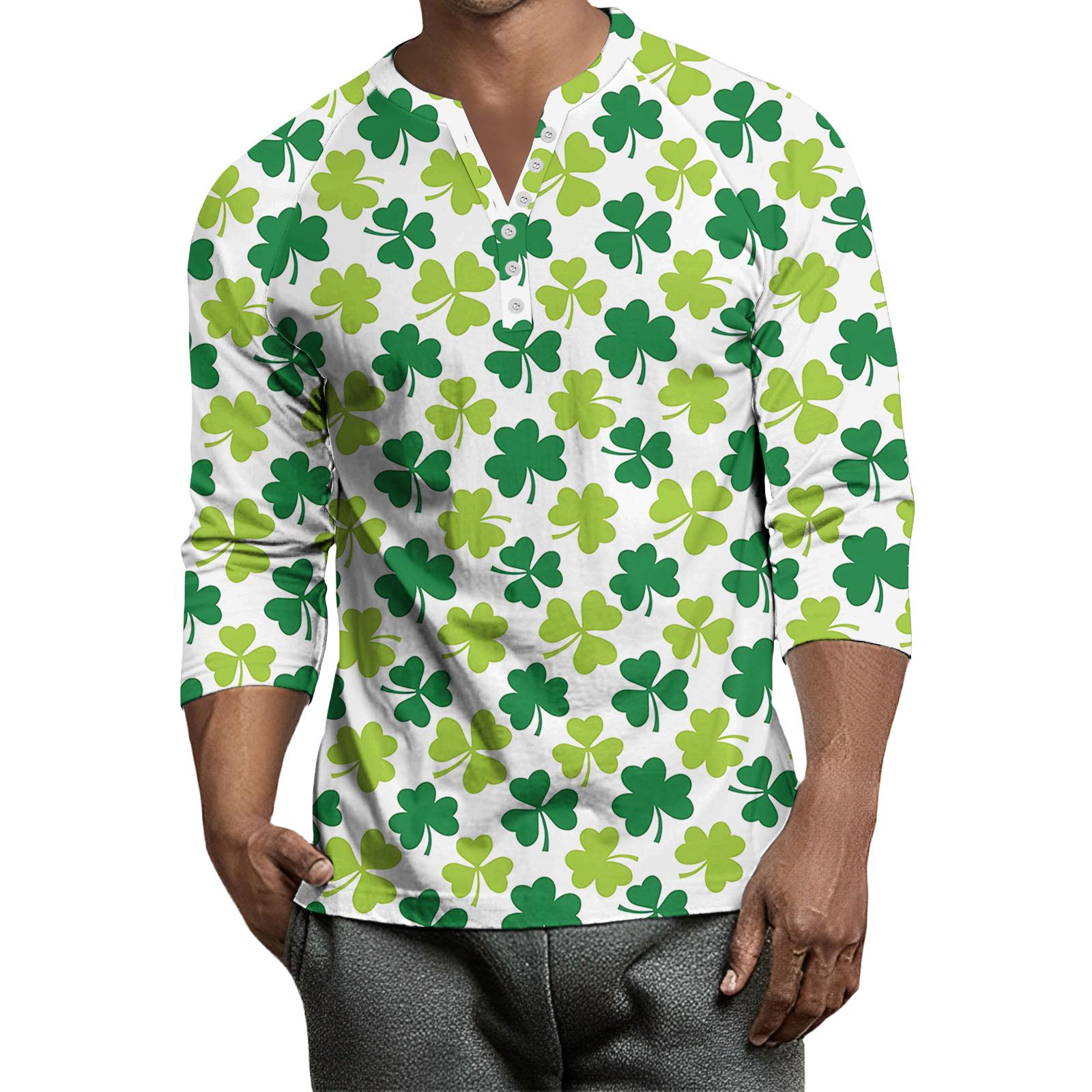 

Мужской контрастный топ реглан на пуговицах с рукавом 3/4 XL