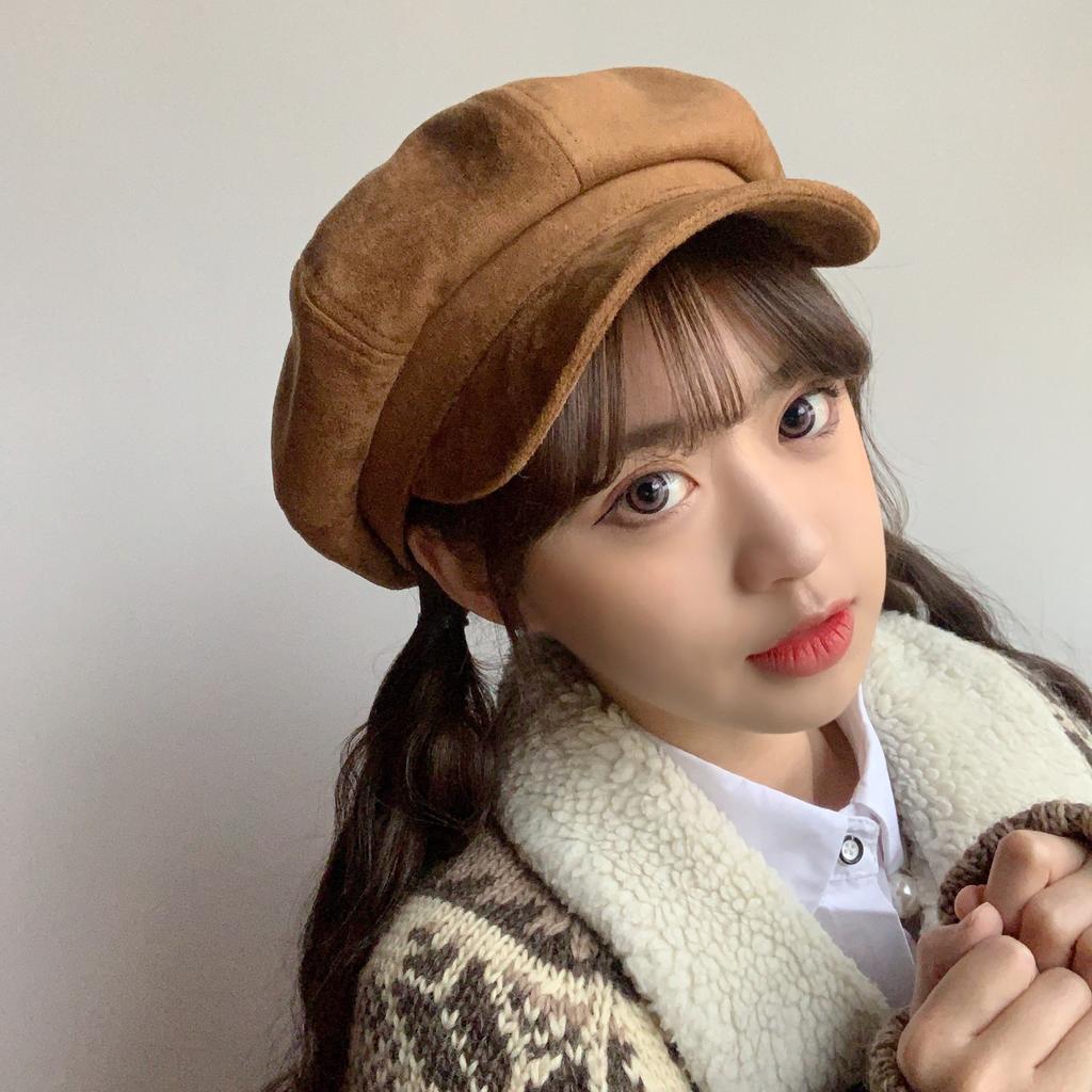 Octagonal Hat Women'S Beret Japanese Versatile British Retro Newsboy Hat Women'S Trend