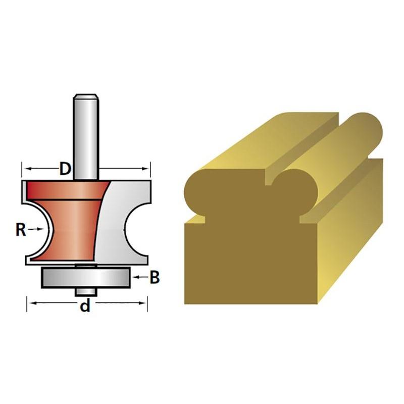 Faithfull Fréza TCT 3,2 mm Rohová lišta 1/4" Stopka