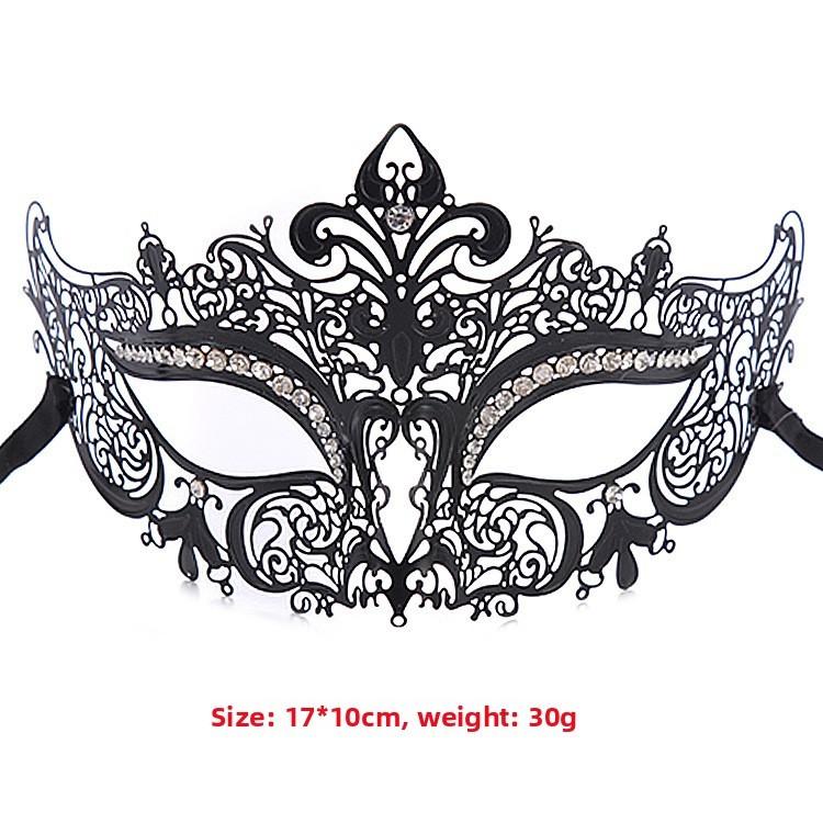 Metal Mask For Adults With Water Drill Decoration For Halloween And Cosplay Parties