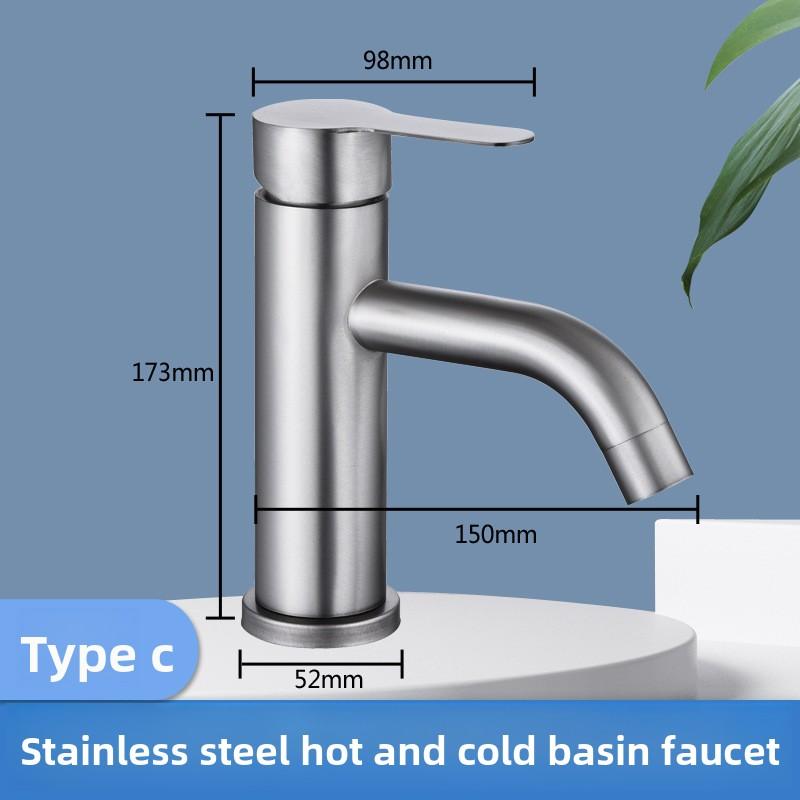 

Gray Stainless Steel Faucet Washbasin Household Hot and Cold Water Bathroom Countertop Basin Stainless Steel