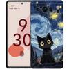 Phone Case For Google Pixel 8 A 7 6 Pro 6A 5G Black Soft Shockproof Back Cover Silicone TPU Shell Coque Cat-Printed