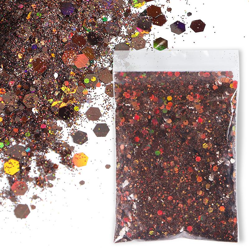 50G Glitter Mixed Hexagon Colorful Sequin Powder DIY Handmade Jewelry Epoxy Resin Making For Mold Nails Craft Accessories