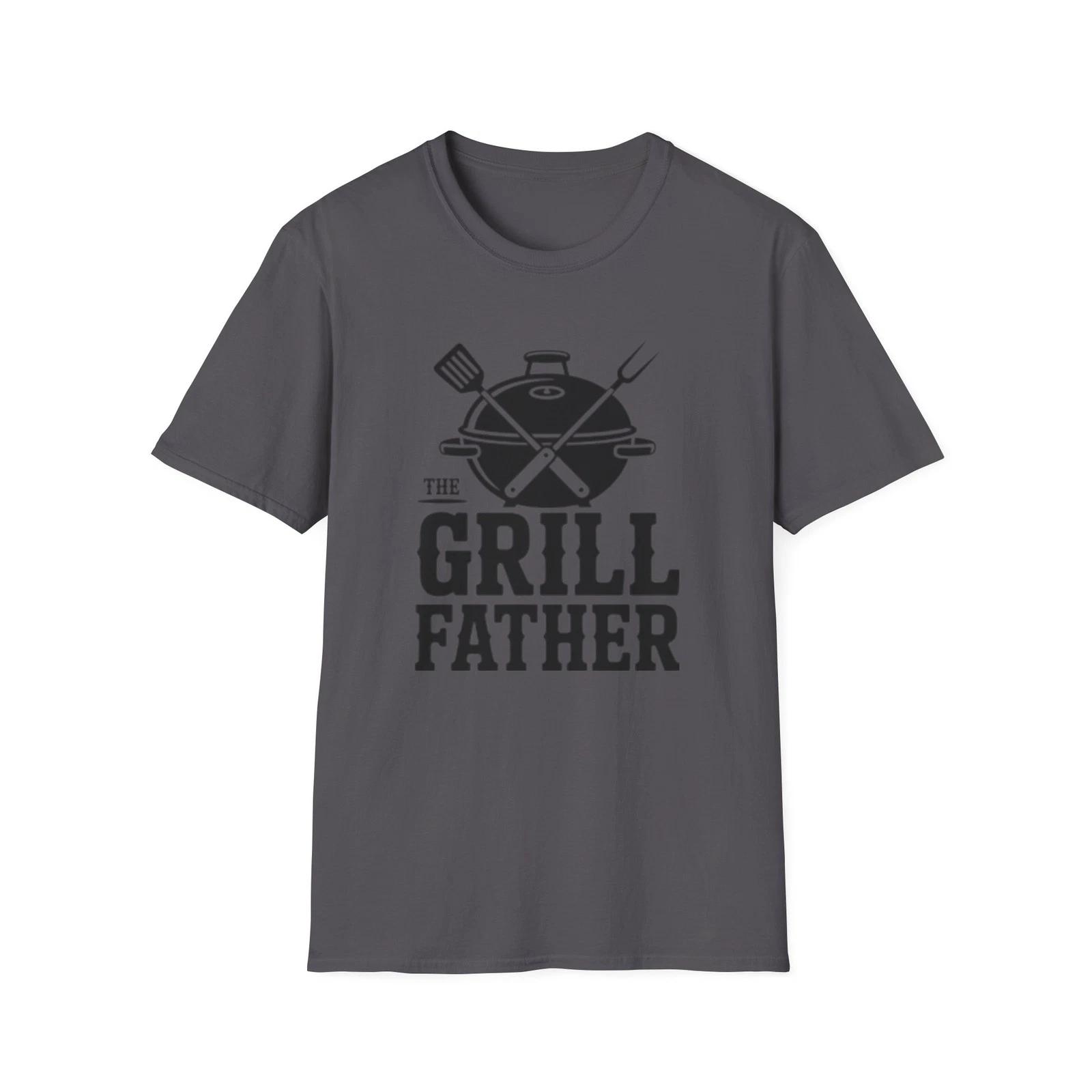 -The Grill Father T-Shirt | BBQ Grill, Spatula & Fork Graphic XL