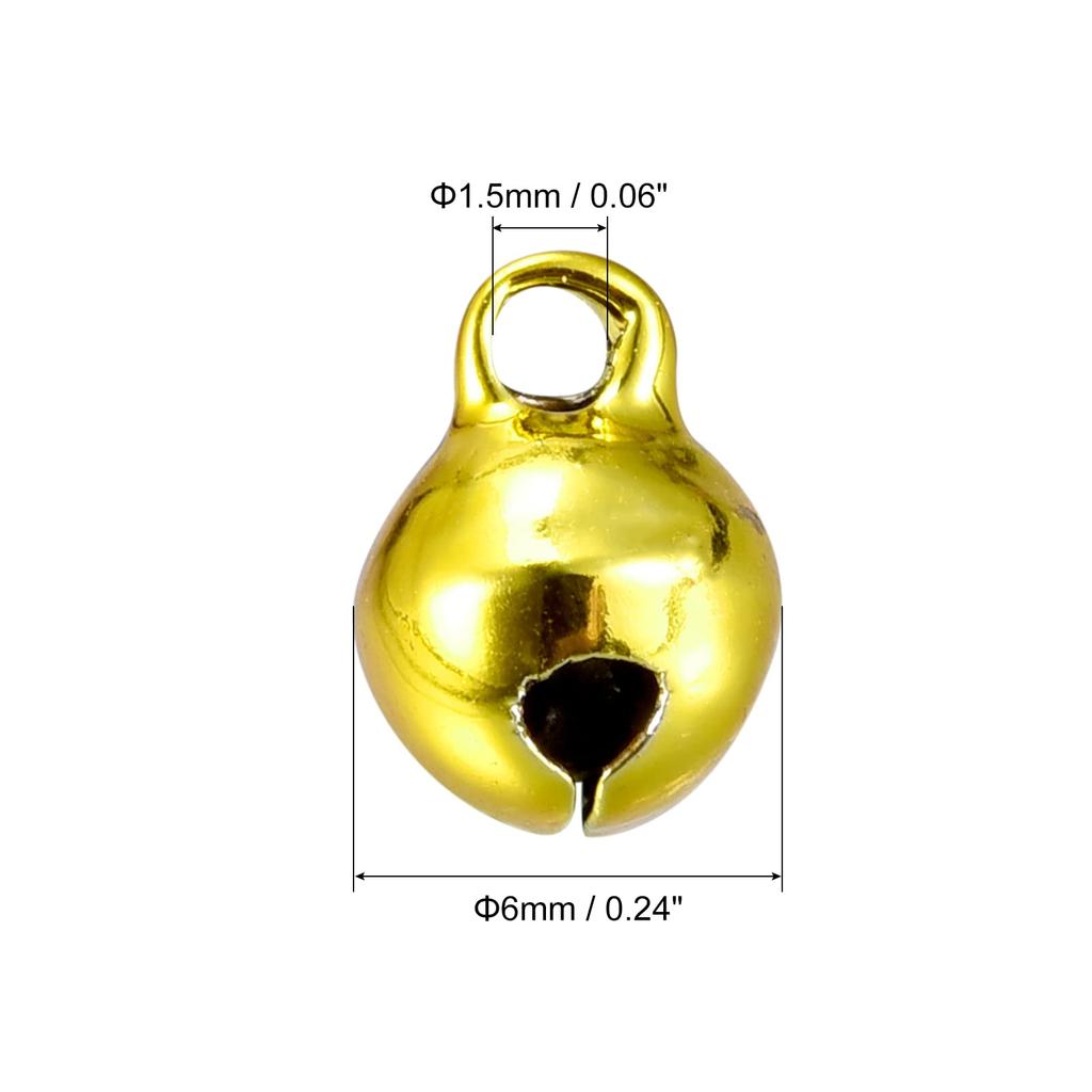 uxcell Jingle Decorative Christmas Bells for Crafts and Gold Pack of 300 Bells, DIY, Tone, 6mm,