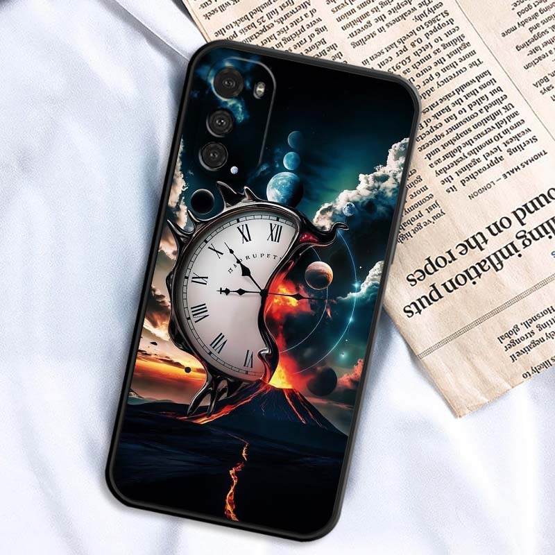Vintage Compass Illustration Phone Case For Motorola G85 Edge 50 G24 G35 G14 G04 40 G72 G34 G G54 G13 G32 5G Black