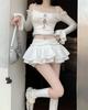 White Puffy A-line High Waist Ballet Style Mini Skirt for Women - Summer 2025 Design