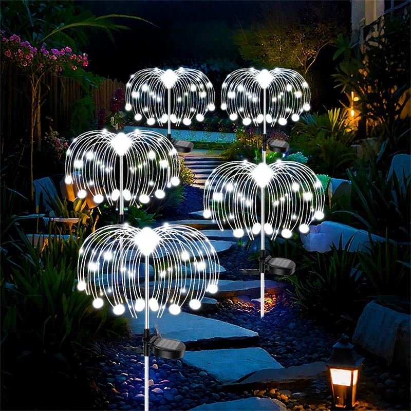 

Outdoor LED Solar Patio Lights Waterproof Christmas Decor Firework Ground Socket Lights for Yard Garden Pathway Lawn Street 1PC 60 led білий