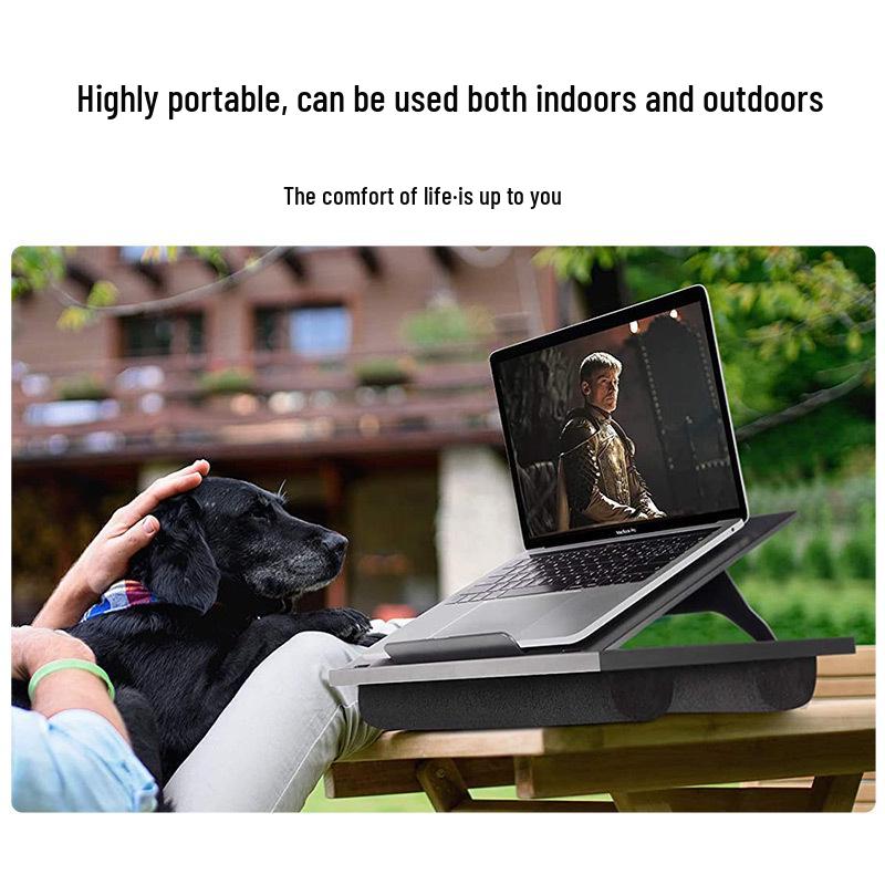 Black Folding Laptop Knee Table Stand for Bed or Office