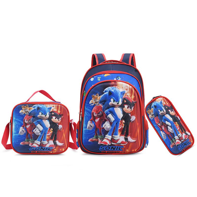 New 16-Inch 3-Piece Kids Cartoon Backpack Set Nylon Rolling Backpack School Bag for Boys Girls