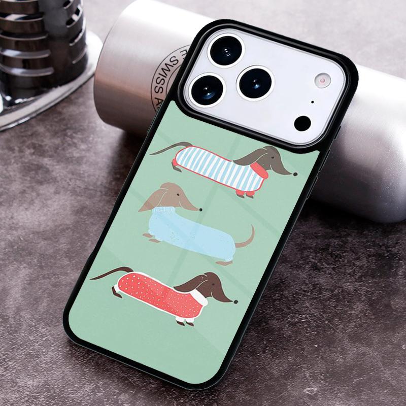 Sausage Dog Dachshund Art Phone Case For iPhone 17,16e,15,14,13,12,11,Mini,Pro,MAX Soft Silicone Cover