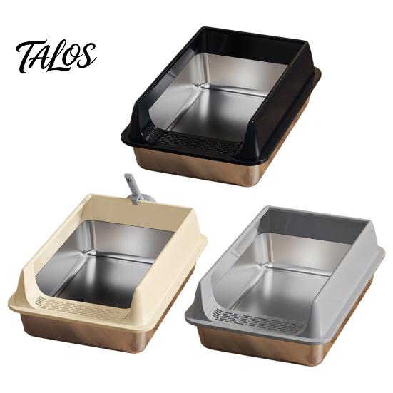 Odor Resistant Metal Litter Box Cat Box, Stainless Steel Kitty with High Sides, Anti-Leakage Large Design, Scoop Included, Non Stick for Indoor Cats,