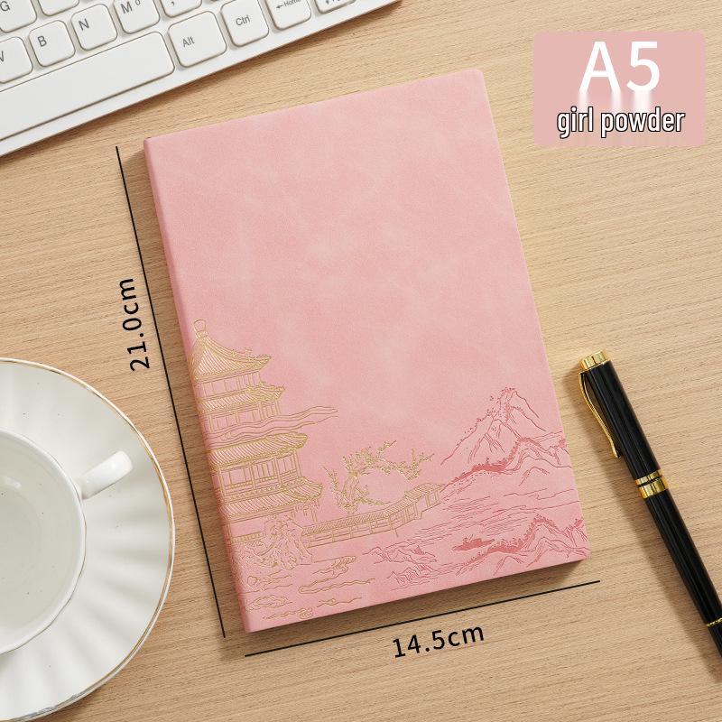 A5 Chinese Tide Custom Logo Soft Leather Notebook - High Appearance for Office and Meetings
