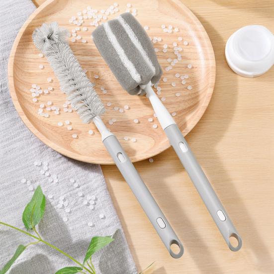 Cleaning Brush Retractable Handle Adjustable Length Soy Milk Machines High-Density Sponge Brush Multifunctional Cup Brush