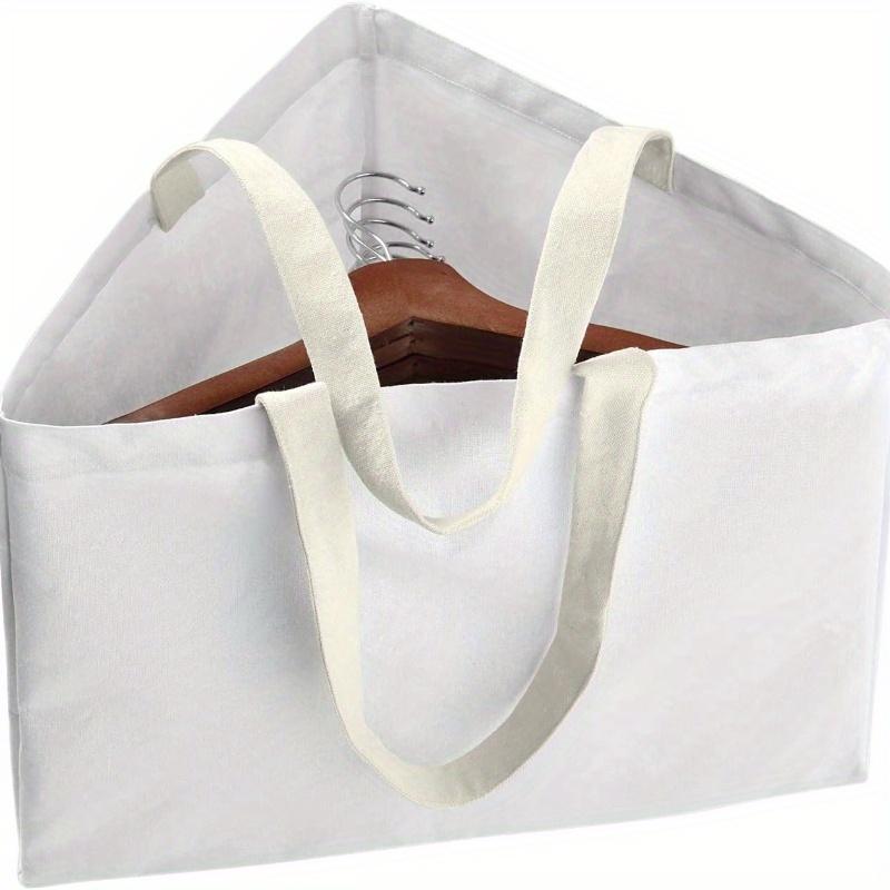 Triangular Hanger Storage Bag with Handle - Durable Canvas Storage Bag for Wardrobes, Laundry Rooms, and Hangers