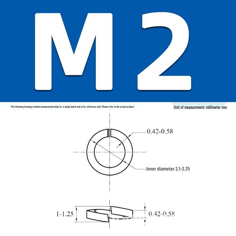 304 Stainless Steel GB93 Spring Elastic Washer M1.6-M16