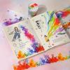 1Roll Rainbow Gradient Die-Cut PET Tape for Scrapbooking DIY Journal Collage Art Phone Case Notebook Decoration Gift Craft