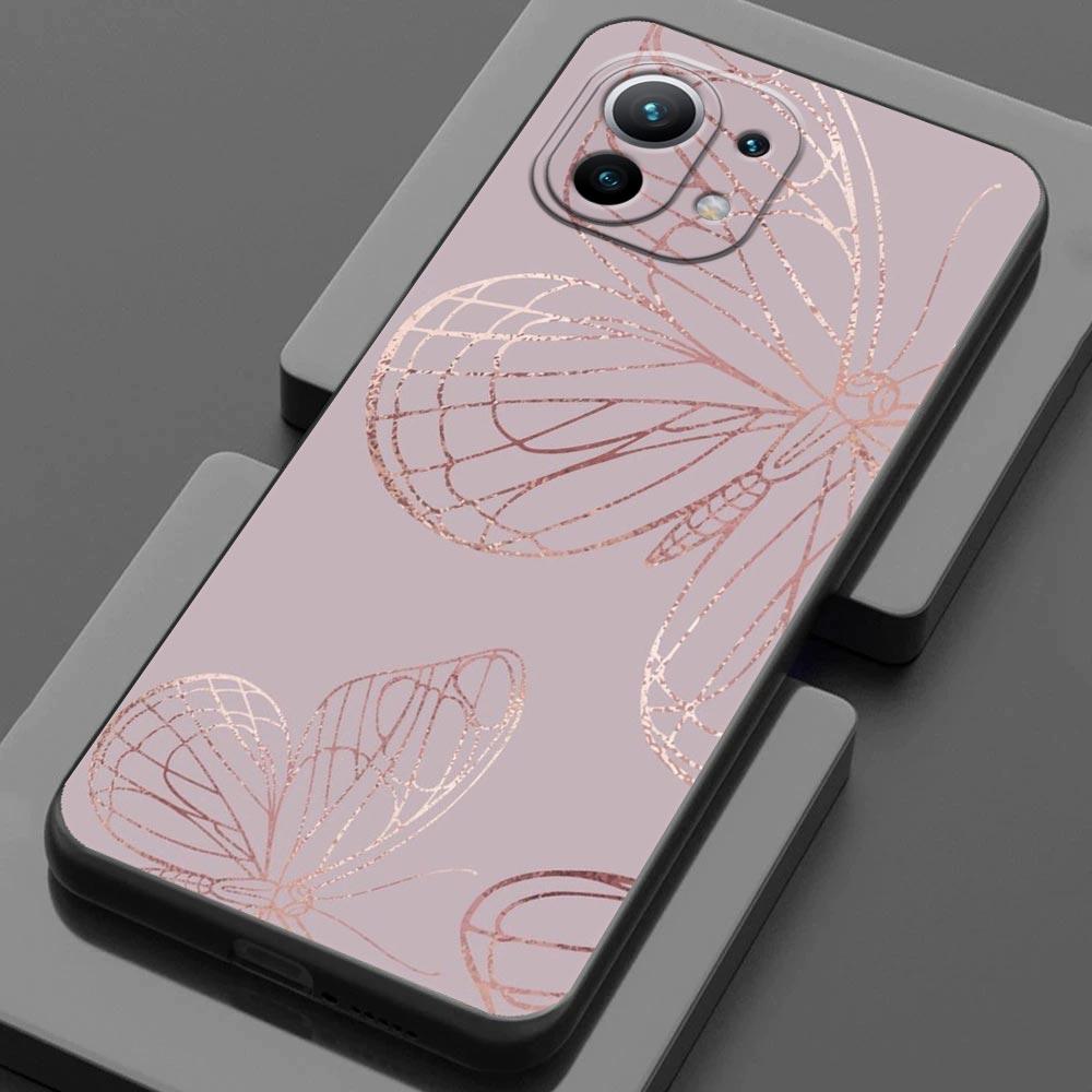 Pink Glitter Hearts Love Grass Leaf For Xiaomi 15 Ultra 11T 12T 13T 14T Pro Phone Case Mi POCO X7 M7 F7 Pro F5 F6 X3 X5 X6 Cover