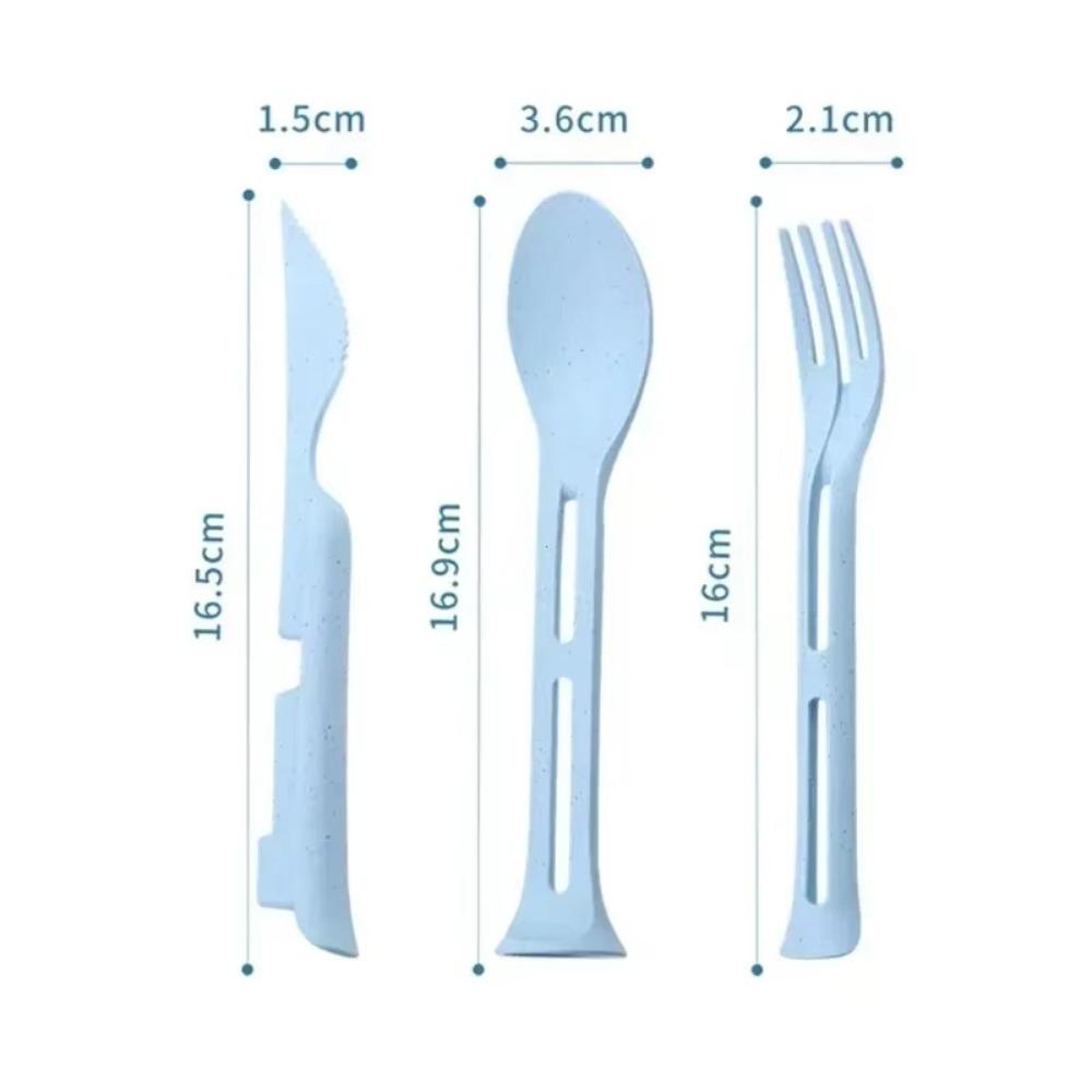 3Pcs/Set High Quality Portable Tableware Set 3 In 1 Reusable Picnic Dinnerware Set Detachable Camping Tableware
