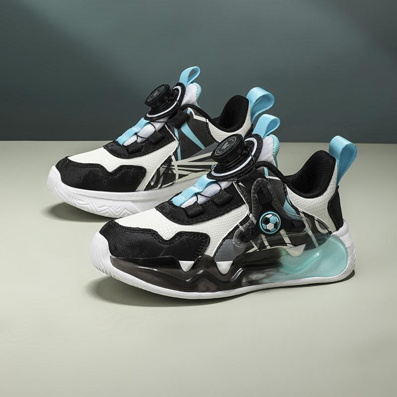 Jungen Basketballschuhe 2025 Herbst neue Kindersportschuhe Drehverschluss Leder wasserdicht Grundschule Laufschuhe Herren