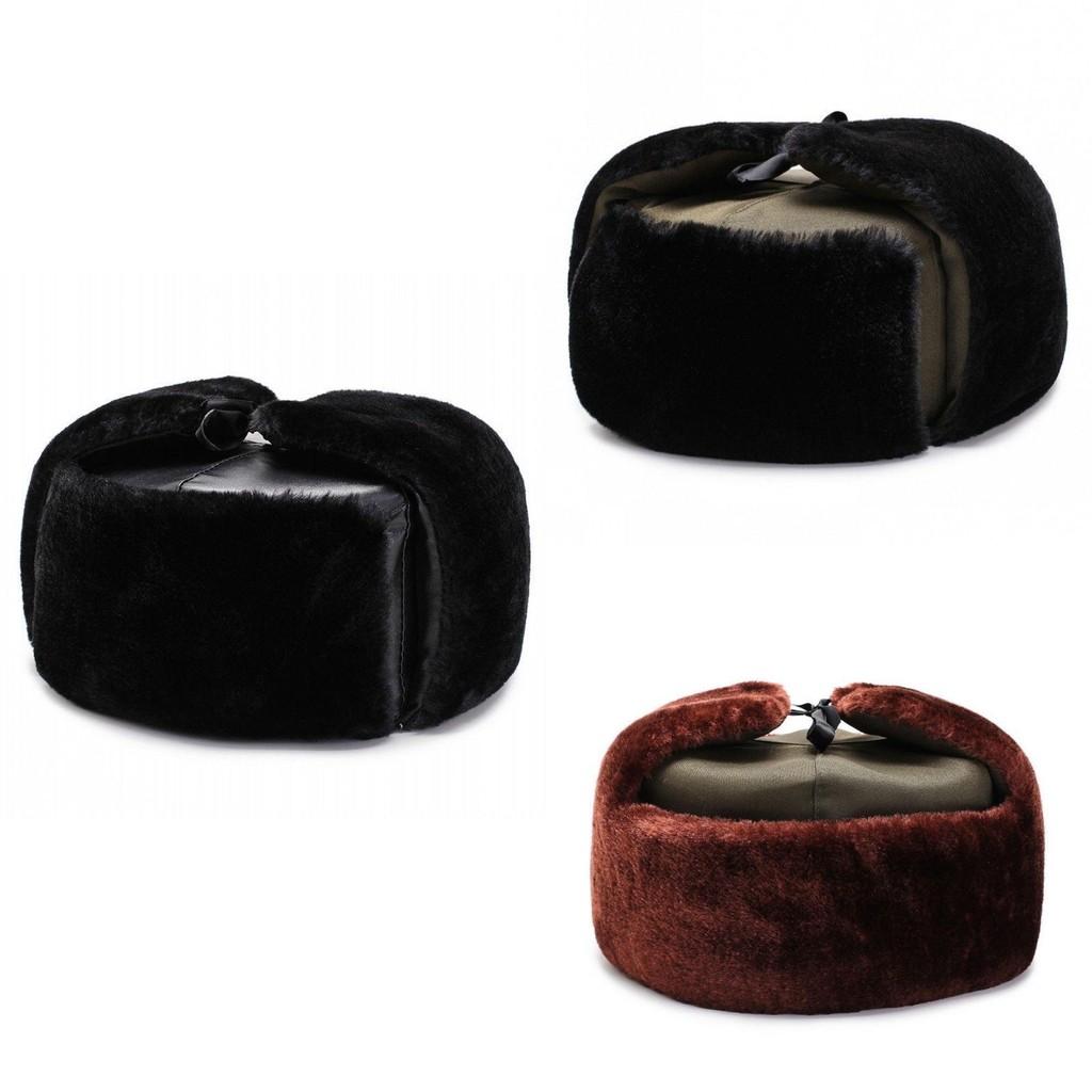 Ushanka Thickened Cotton Plush Warmth Hat Adjustable Ear Flaps Gift Fashion
